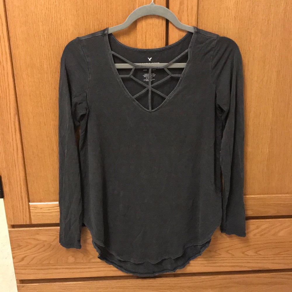 Grey long sleeve soft and sexy shirt